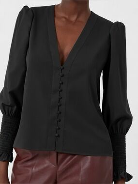 French Connection Balloon Sleeve Top